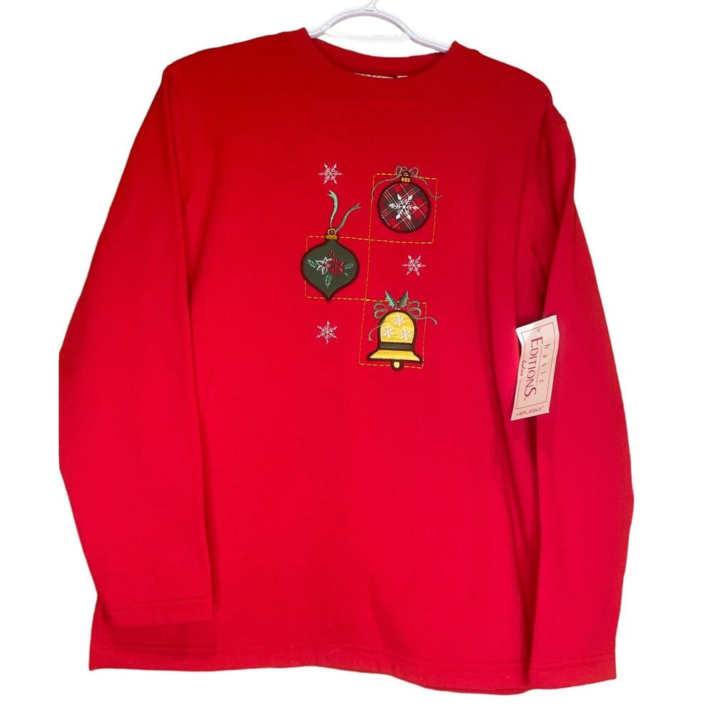NWT Basic Editions Holiday sweatshirt size small
